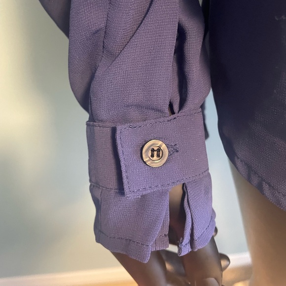 BCBGeneration black detailed sheer purple blouse - Picture 3 of 3